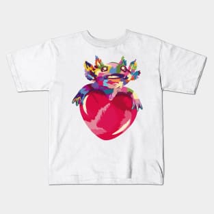 Axolotl Heart P R t shirt Kids T-Shirt